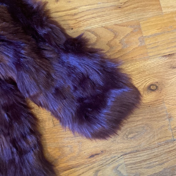 Lovers + Friends Deep Burgundy/Wine Faux Fur Jacket - Picture 10 of 13